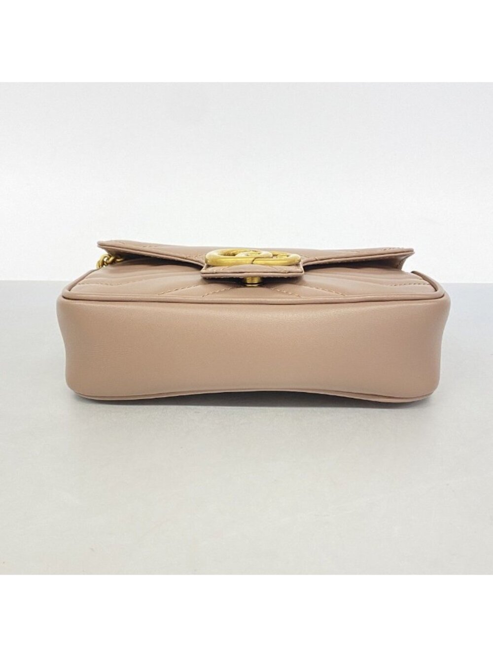 Gucci Shoulder Bag GG Marmont Leather Brown Gold - Picture 3 of 8